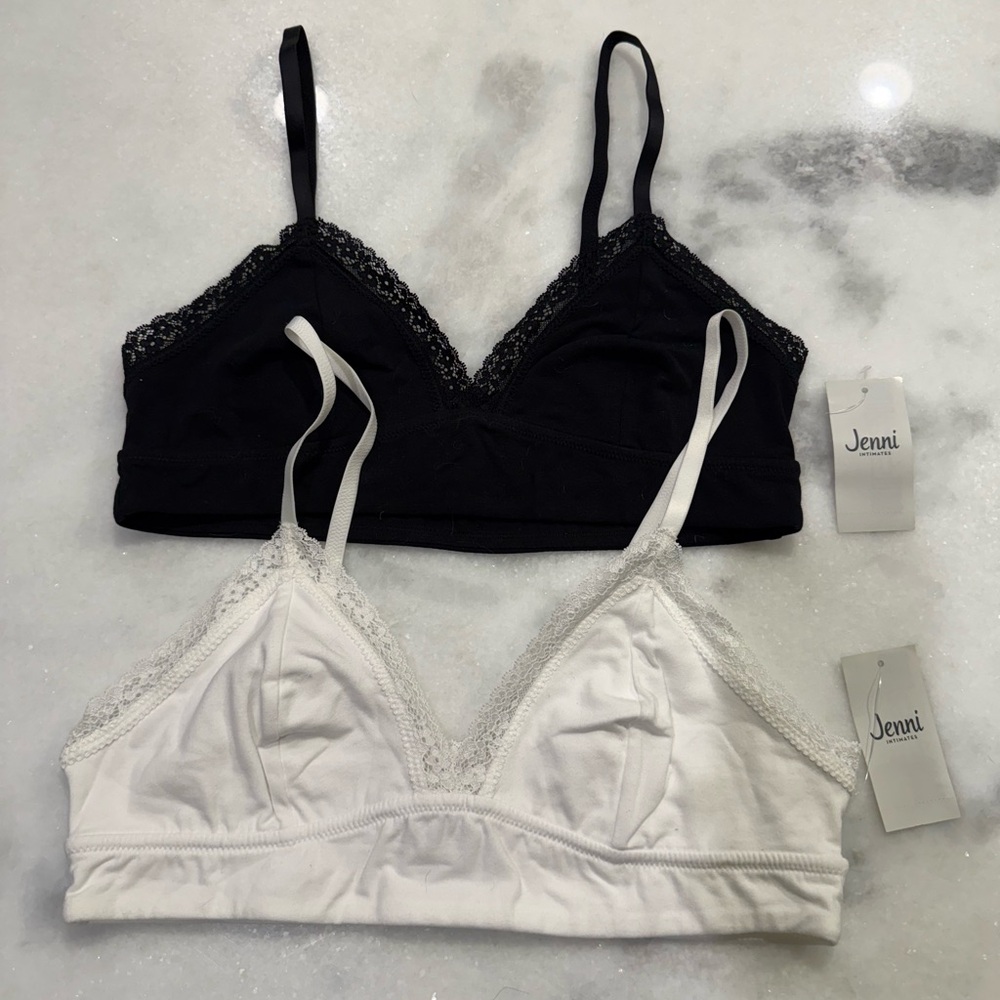 Jenni Black‎ and White Lace Bralette Duo